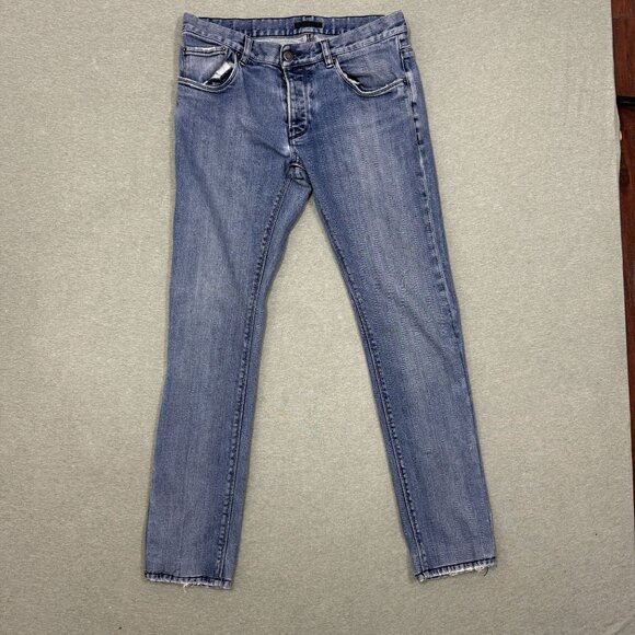 Prada Mens Tapered Fit Jeans Denim Size 31 Button Fly Actual 31x30.5 Medium Wash - Picture 1 of 14